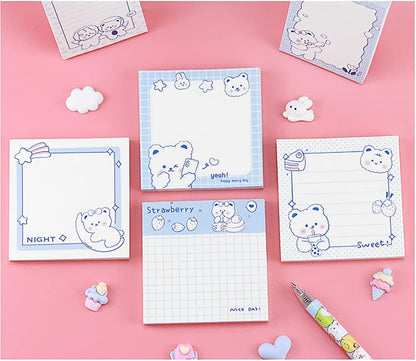4 Pack Cute Sticky Notes Kawaii Sticky Notes Memo Pad 3.1x3.1 Inches Self-Stick Note Pads Colorful Fruit Sticky Note Pads for Girls DIY Office Home School (320 Sheets), 4 Pads 80 Sheets/Pad