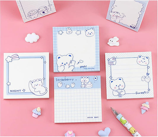4 Pack Cute Sticky Notes Kawaii Sticky Notes Memo Pad 3.1x3.1 Inches Self-Stick Note Pads Colorful Fruit Sticky Note Pads for Girls DIY Office Home School (320 Sheets), 4 Pads 80 Sheets/Pad