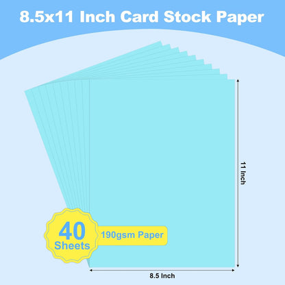 40 Sheets Colored Cardstock, 8.5 x 11 Construction Paper, Black Card Stock Paper, Cardstock Printer Paper for Halloween,Mothers Day, Christmas, Wedding Invitations, DIY Cards, Photo, Art and Crafts