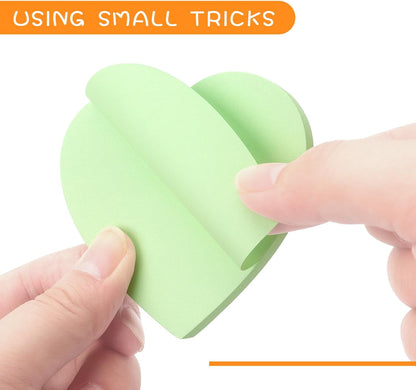 SIMONA Heart Shape Sticky Notes 8 Color Bright Colorful Sticky Pad 75 Sheets/Pad Self-Sticky Note Pads