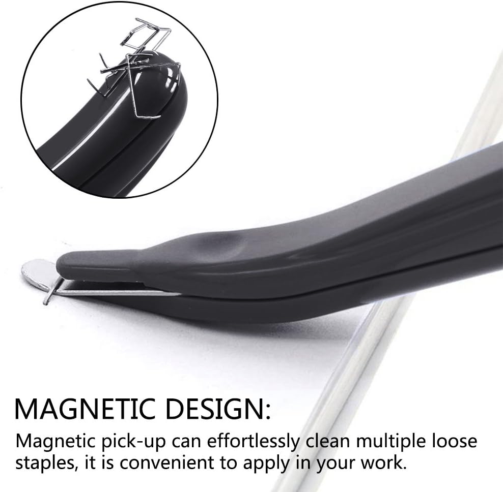 ZZTX 3 PCS Professional Magnetic Staple Remover Puller Staples Remover Staple Removal Tool for School Office Home Black