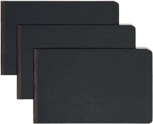 Smead Pressboard Report Cover, Metal Prong Top Fastener with Compressor, 2" Capacity, Legal Size, Black, 25 per Box (81733)