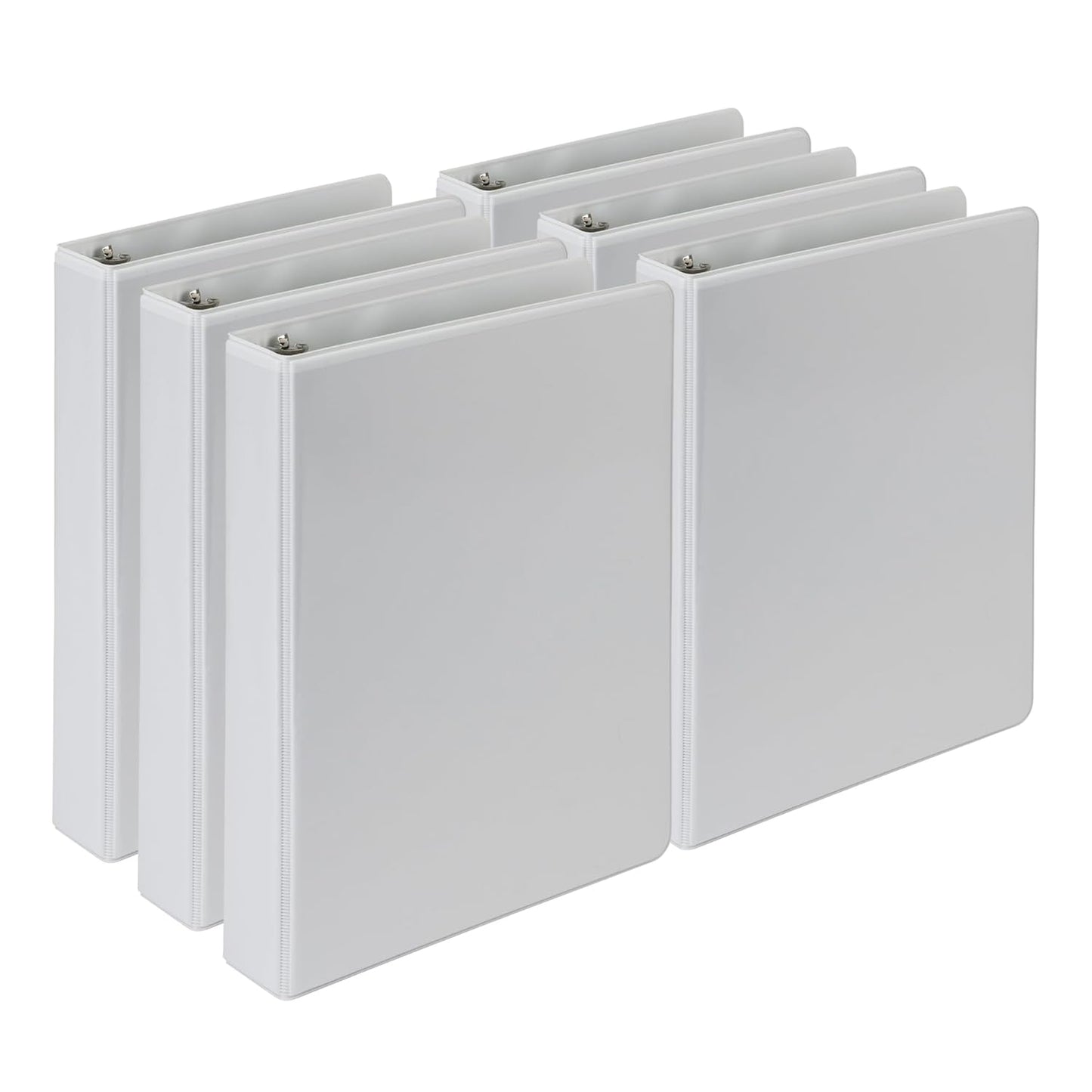 Samsill Economy 3 Ring Mini Binder, 1-Inch Round Ring Binder, Holds 100 Sheets, Black, 6 Pack (MP32300)