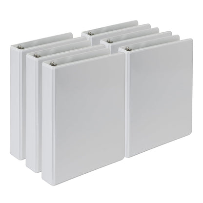 Samsill Economy 3 Ring Mini Binder, 1-Inch Round Ring Binder, Holds 100 Sheets, Black, 6 Pack (MP32300)