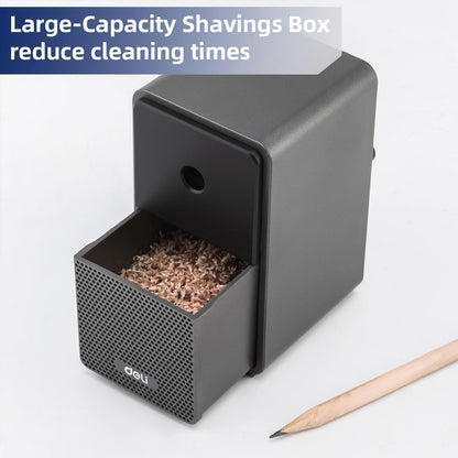Deli Manual Pencil Sharpener - Auto-in Hand Crank with Adjustable Point for Colored Pencils, Kids, Students, Classroom, Home and Office, Brown