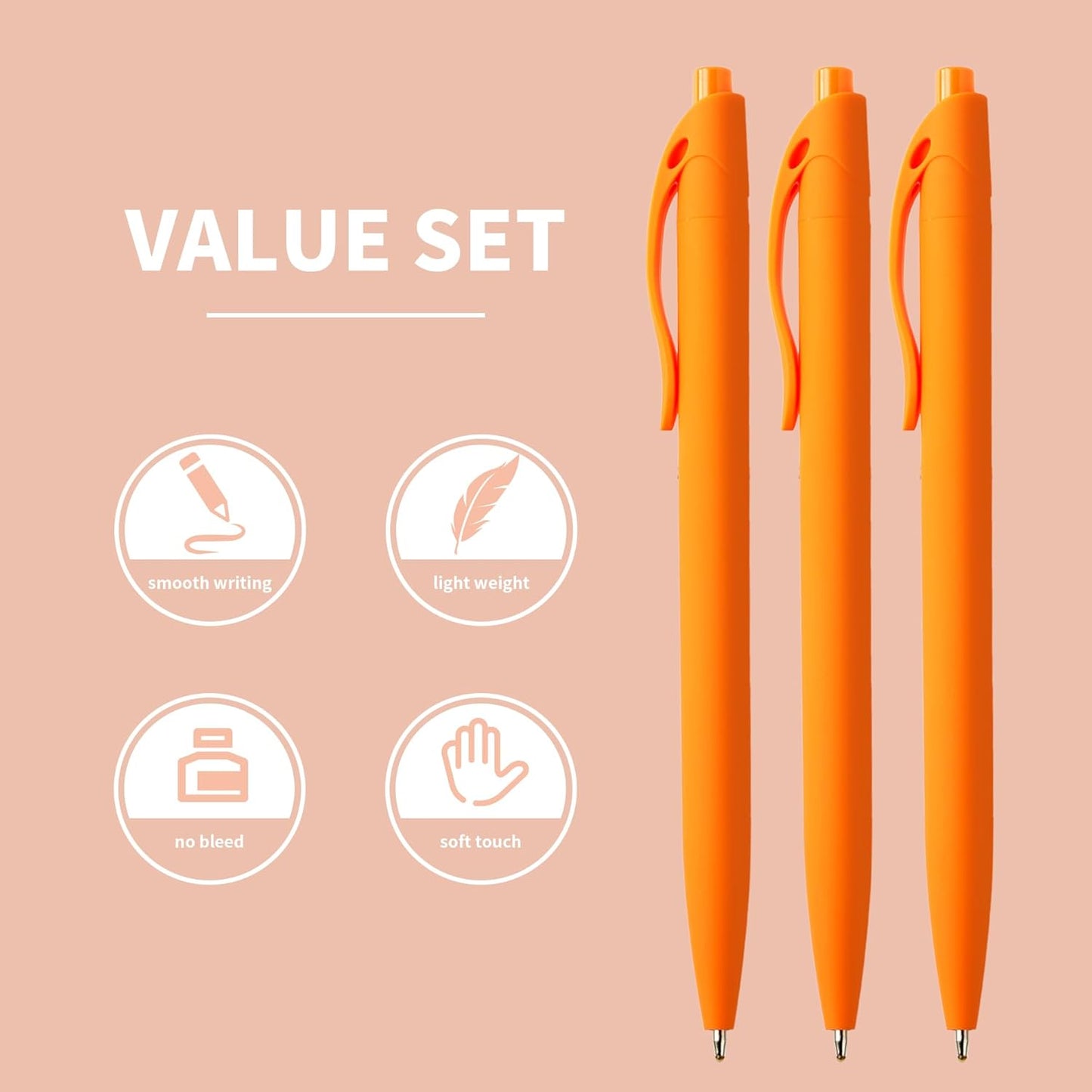deegtran Pens Bulk, 50 Pack No Bleed Click Pens, Wholesale Retractable Ballpoint Pens, Pen Medium Point, Smooth Ink Pen, 1.0MM Blue Ink