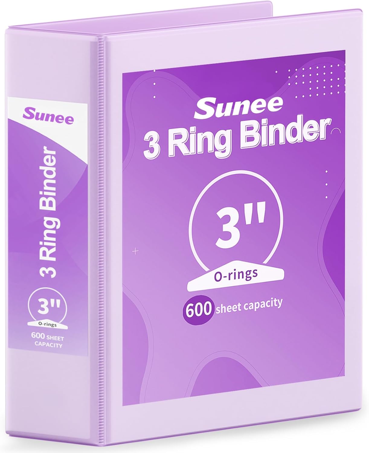 SUNEE 3 Ring Binder 3 Inch 1 Pack, Clear View Binder Three Ring PVC-Free (Fit 8.5x11 Inches) for School or Office Supplies, Pink