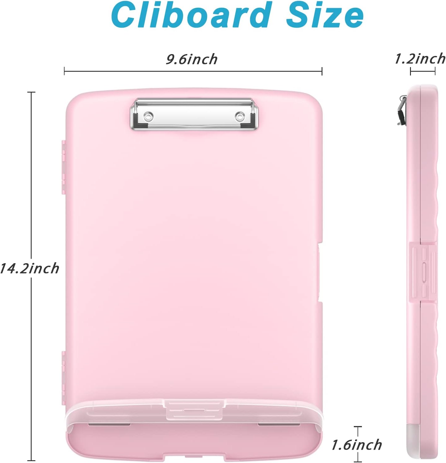 Rimilak Plastic Clipboard with Storage, 8.5 x 11 High Capacity Folio Nursing Case with Pen Holder, Size 14.2 x 9.6 x 1.2″ Folder Side-Opening for Classroom, Teacher, Smooth Writing, Dark Green