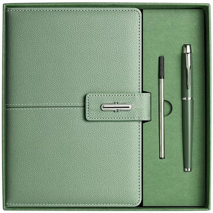 A5 Notebook Journal Leather Journal Hardcover With Pen Set for Work School Writing Business Notebook 200 pages + pen refill + gift box packaging(Blue)