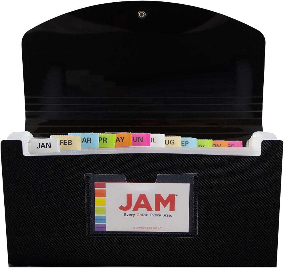 JAM Paper Accordion Folders - 13 Pocket Plastic Expanding File - Legal Size - 10 x 15 - Red - Sold Individually