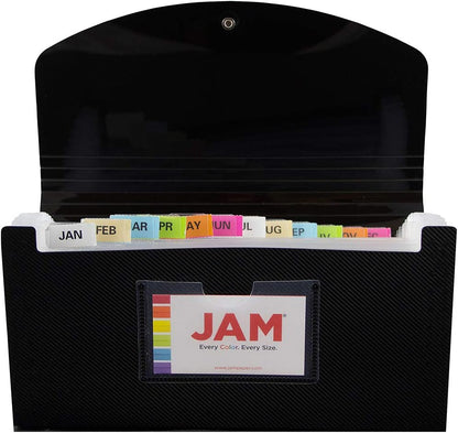JAM Paper Accordion Folders - 13 Pocket Plastic Expanding File - Legal Size - 10 x 15 - Red - Sold Individually