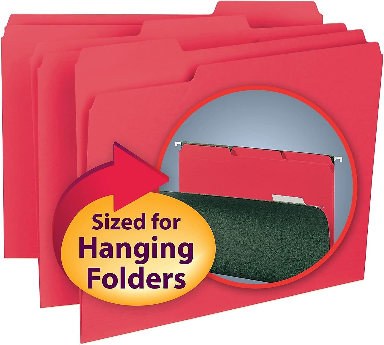 Smead Interior File Folder, 1/3-Cut Tab, Letter Size, Aqua, 100 per Box, Expandable File Folders for Filing Cabinet