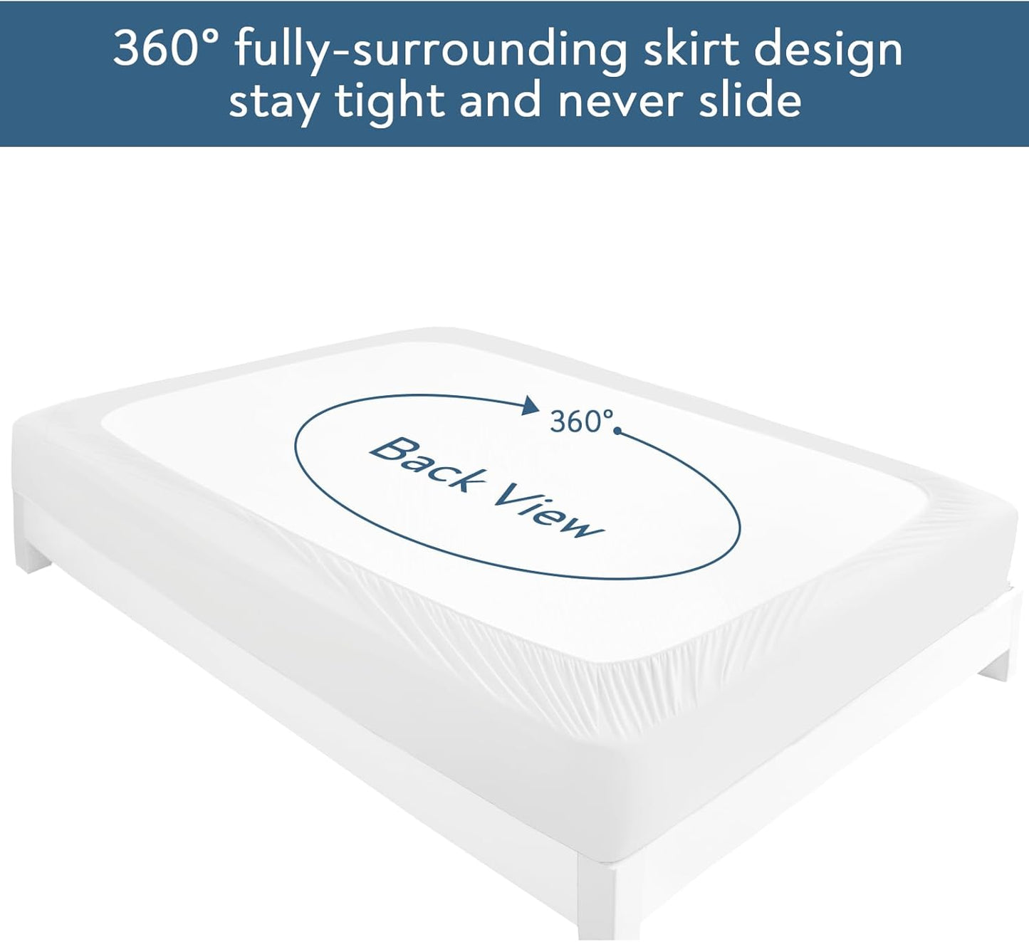 Magik & Kover Twin Mattress Protector Waterproof Cover 2 Pack, Waterproof Bed Twin Fitted Sheet Only, Machine Washable Deep Pocket Single Size Mattress Cover for Kids with Elastic Rubber Band, Grey