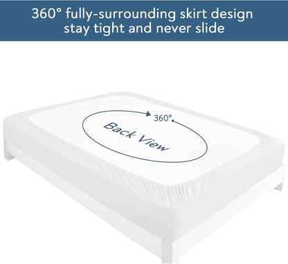 Magik & Kover Twin Mattress Protector Waterproof Cover 2 Pack, Waterproof Bed Twin Fitted Sheet Only, Machine Washable Deep Pocket Single Size Mattress Cover for Kids with Elastic Rubber Band, Grey