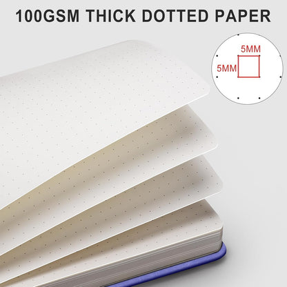 AHGXG Graph Paper Notebook - Grid Paper Notebook Large A4 8.5''×11'', 320 Pages Thick Journal, 100gsm Thick Graph Paper, Leather Softcover, Inner Pocket - Black