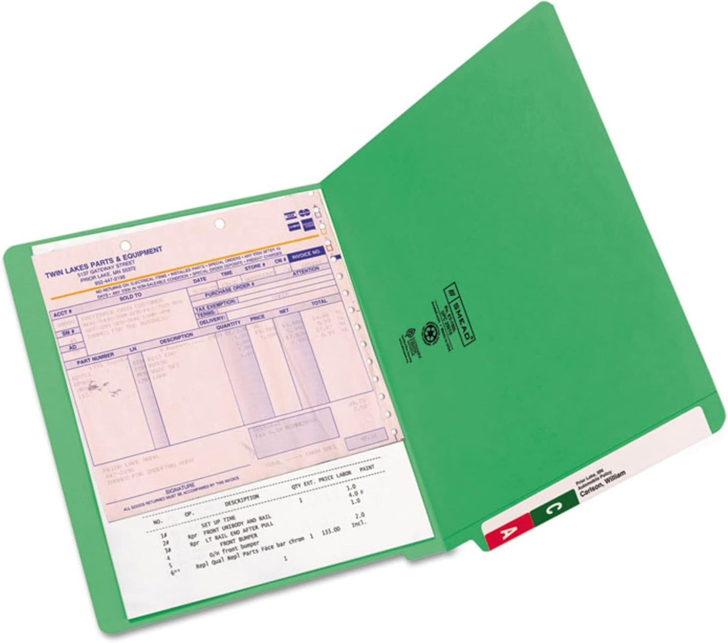 Smead End Tab File Folder, Shelf-Master Reinforced Straight-Cut Tab, Letter Size, Green, 100 per Box (25110)