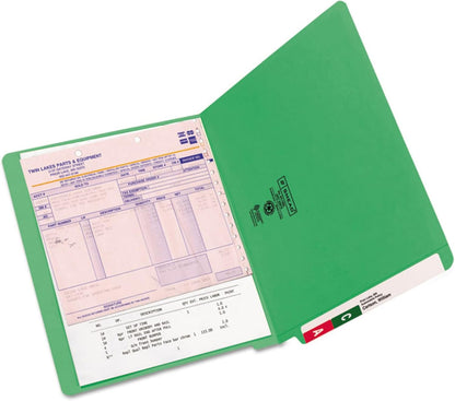 Smead End Tab File Folder, Shelf-Master Reinforced Straight-Cut Tab, Letter Size, Green, 100 per Box (25110)