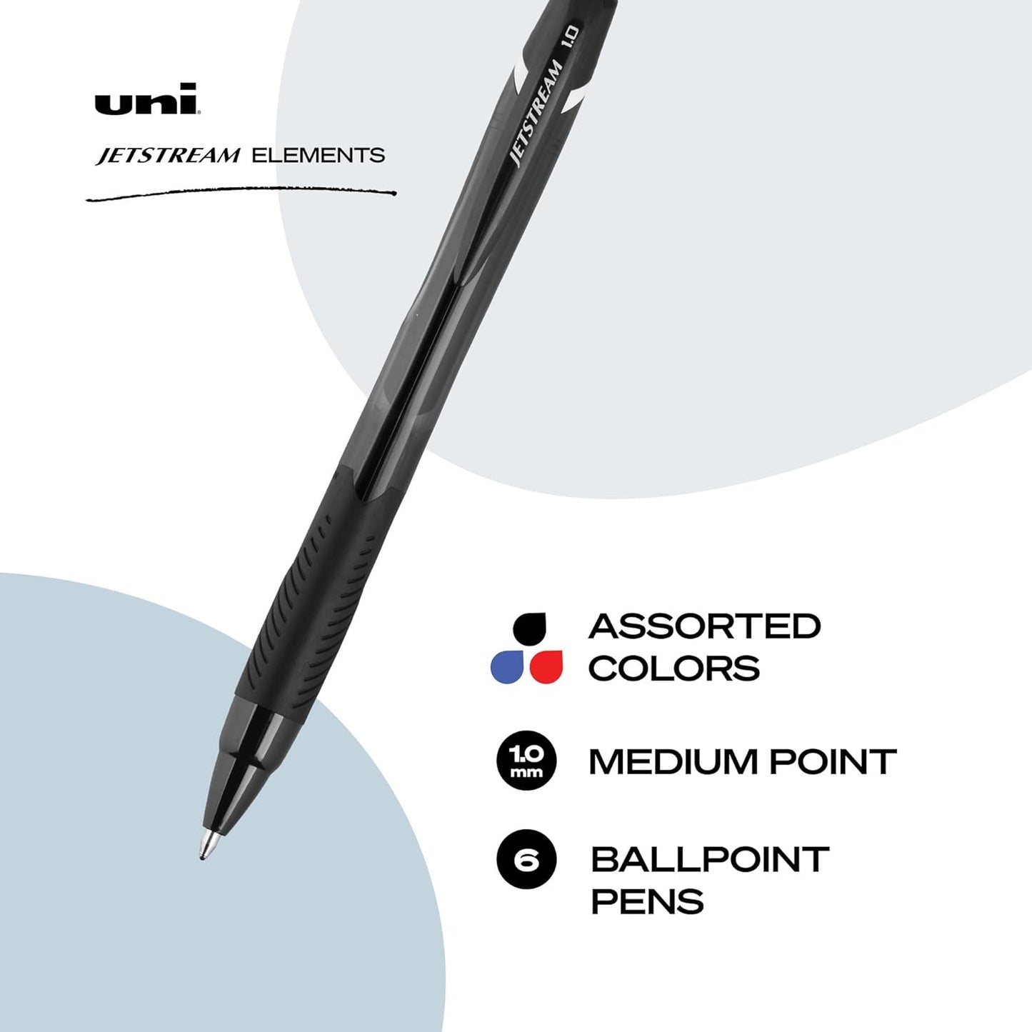 uniball Jetstream 101 Ballpoint Pens, Medium Point (1.0mm), Blue, 12 Pack