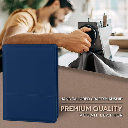 Small Clipboard Padfolio/Portfolio A5 Binder for Writing Pad Refillable 5 x 8 Note Pad, Faux Leather Clipboard Folder Junior Size Portfolio Organizer Folio Clip Board,Black