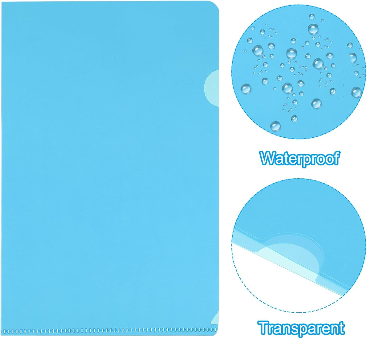 PATIKIL L Type Folders 50 Pack A4 Plastic File Project Pockets Clear Paper Document Jacket Sleeves for Office, Orange
