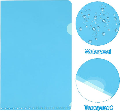 PATIKIL L Type Folders 50 Pack A4 Plastic File Project Pockets Clear Paper Document Jacket Sleeves for Office, Orange