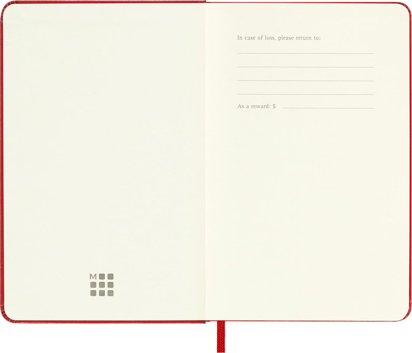 Moleskine Classic Notebook, Large, Squared, Red, Hard Cover (5 x 8.25)