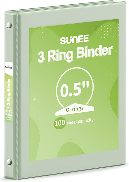 SUNEE 3 Ring Binder 3 Inch 1 Pack, Clear View Binder Three Ring PVC-Free (Fit 8.5x11 Inches) for School or Office Supplies, Pink