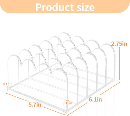 5-Slot Acrylic File Organizer for Desktop Clear Mail Holder Office Document Sorter Mails Storage 5 Compartments Multifunction Letter Folder Racks Holders for Office,Home, School Desk Organization