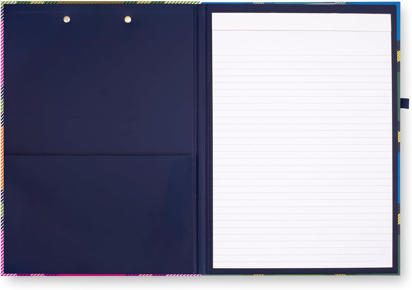 Kate Spade New York Clipboard Folio with Low Profile Clip, Black Professional Padfolio Includes Lined Notepad, Pen Loop, and Pocket, Polka Dots