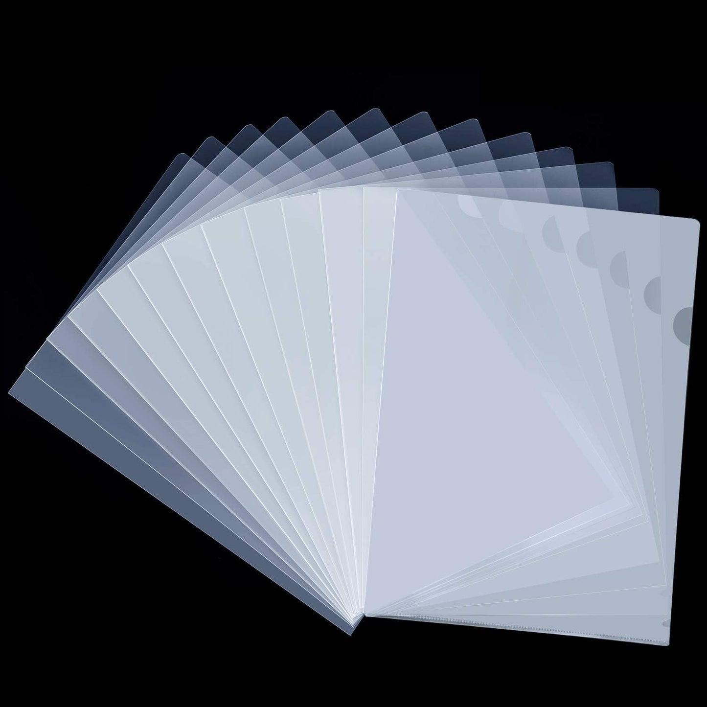 WOT I 12 Pack Clear Document Folders, Plastic Transparent Folders Copy Safe Project Pockets, for Letter Size Sheets, 6 Vibrant Color