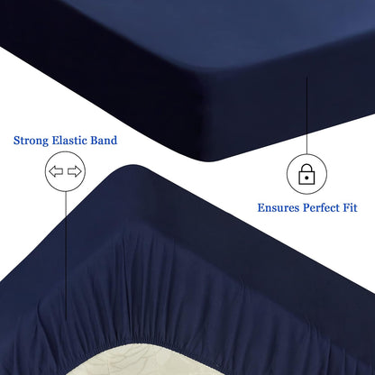 Sufdari Mattress Protector,Waterproof 18" Deep Pocket Mattress Cover Fitted Sheet Style with Elastic Rubber Band,Washable and Easy Care-Black,Queen