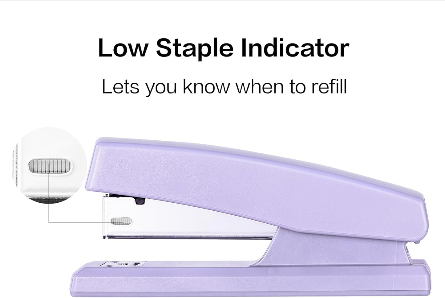Deli Stapler, Desktop Staplers with 640 Staples, Office Stapler, 25 Sheet Capacity, White