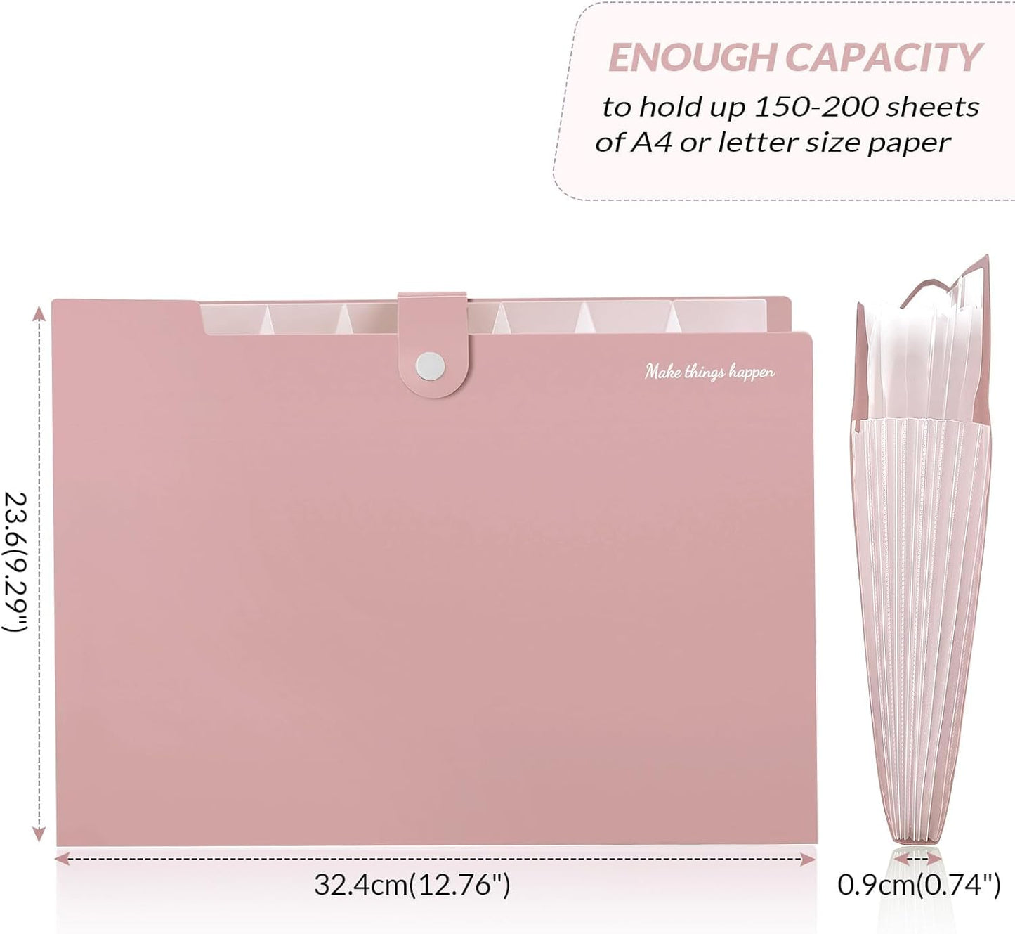SKYDUE Expanding File Organizer with 8 Pockets, Accordion File Folders with Labels, Portable Document Paper Bill Receipt Organizer, Home College School Office Supplies, Letter Size, Blue
