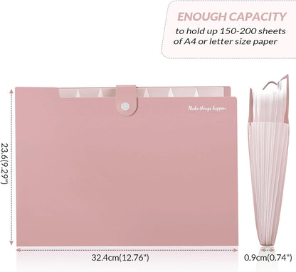 SKYDUE Expanding File Organizer with 8 Pockets, Accordion File Folders with Labels, Portable Document Paper Bill Receipt Organizer, Home College School Office Supplies, Letter Size, Blue