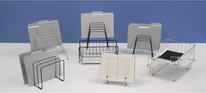 Fellowes Desktop Organizer, 11 Sections, 9" x 11.375" x 8", Wire, Silver (72012) | (72012)