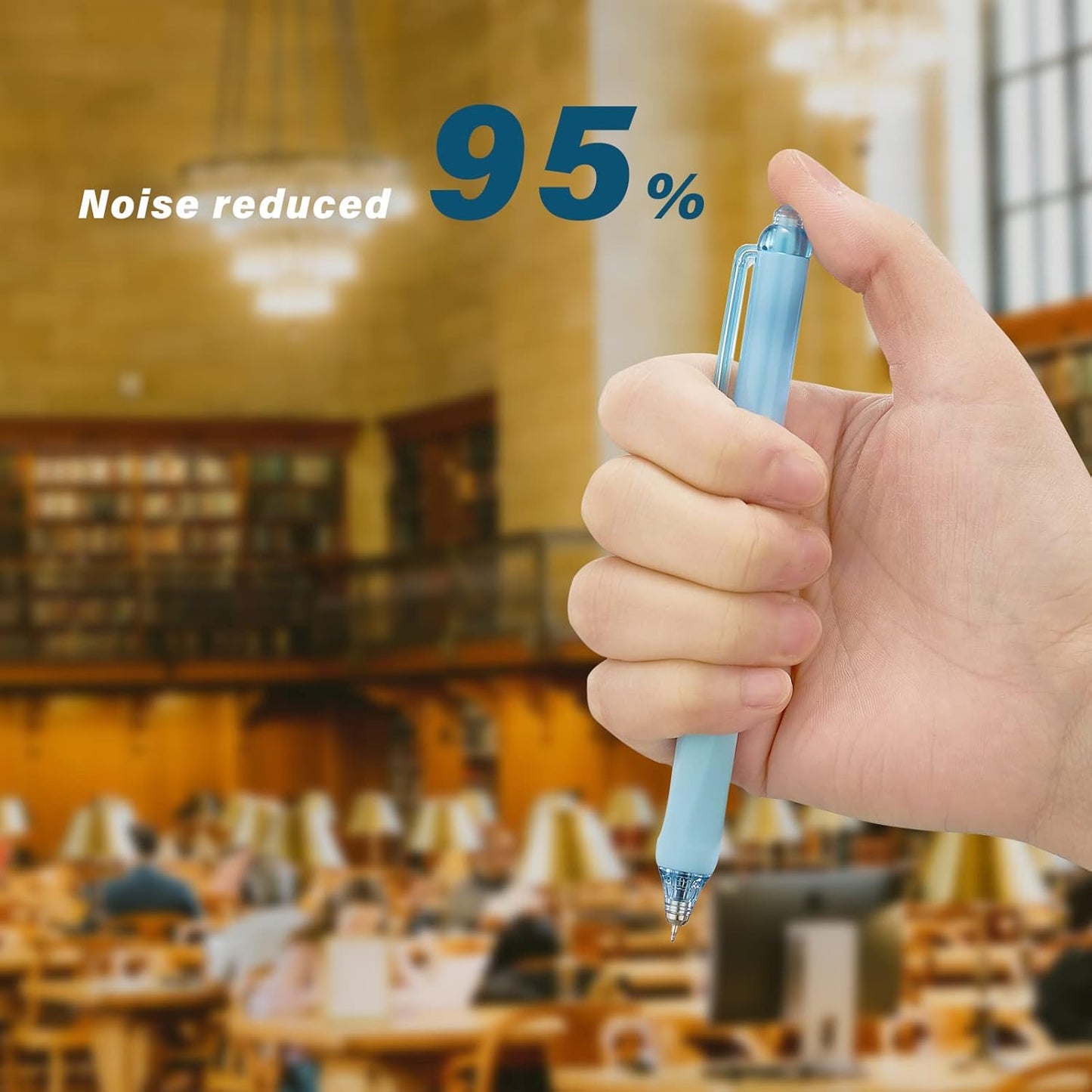 ParKoo Gel Pens Quick Dry Ink Fine Point 0.5mm, Retractable Rolling Ball 6 Black/6 Blue Ink Pen, Click Silent Pens Set for Journaling Notetaking Drawing Sketching Smooth Writing Non Bleed 12pcs