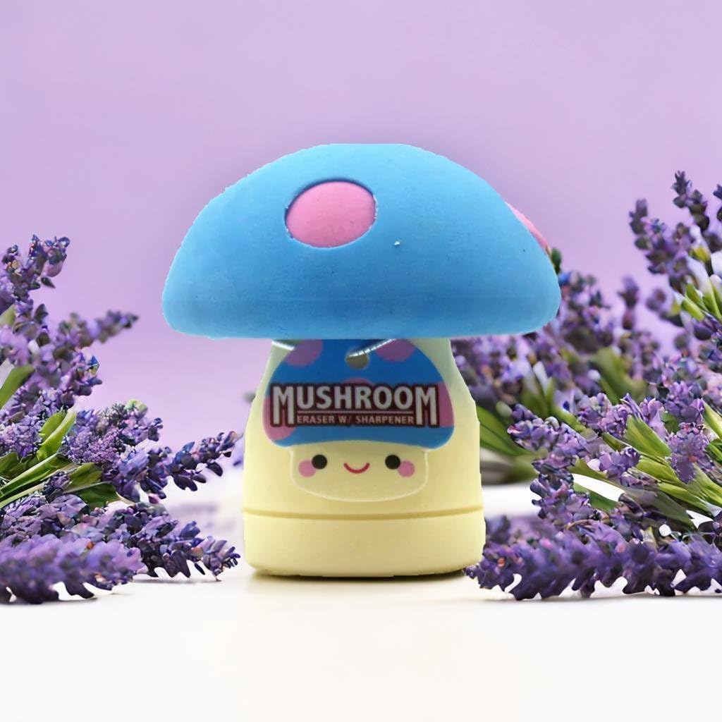 Limited Edition Mushroom Eraser and Pencil Sharpener (RED Cap W/Yellow DOTS)