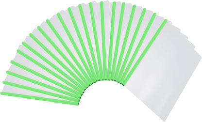 PATIKIL Clear Report Covers with Sliding Bar, 20 Pcs 10mm Slide-Grip Resume Covers 75 Sheets Capacity, A4 Presentation Folders for File, Resume, Green