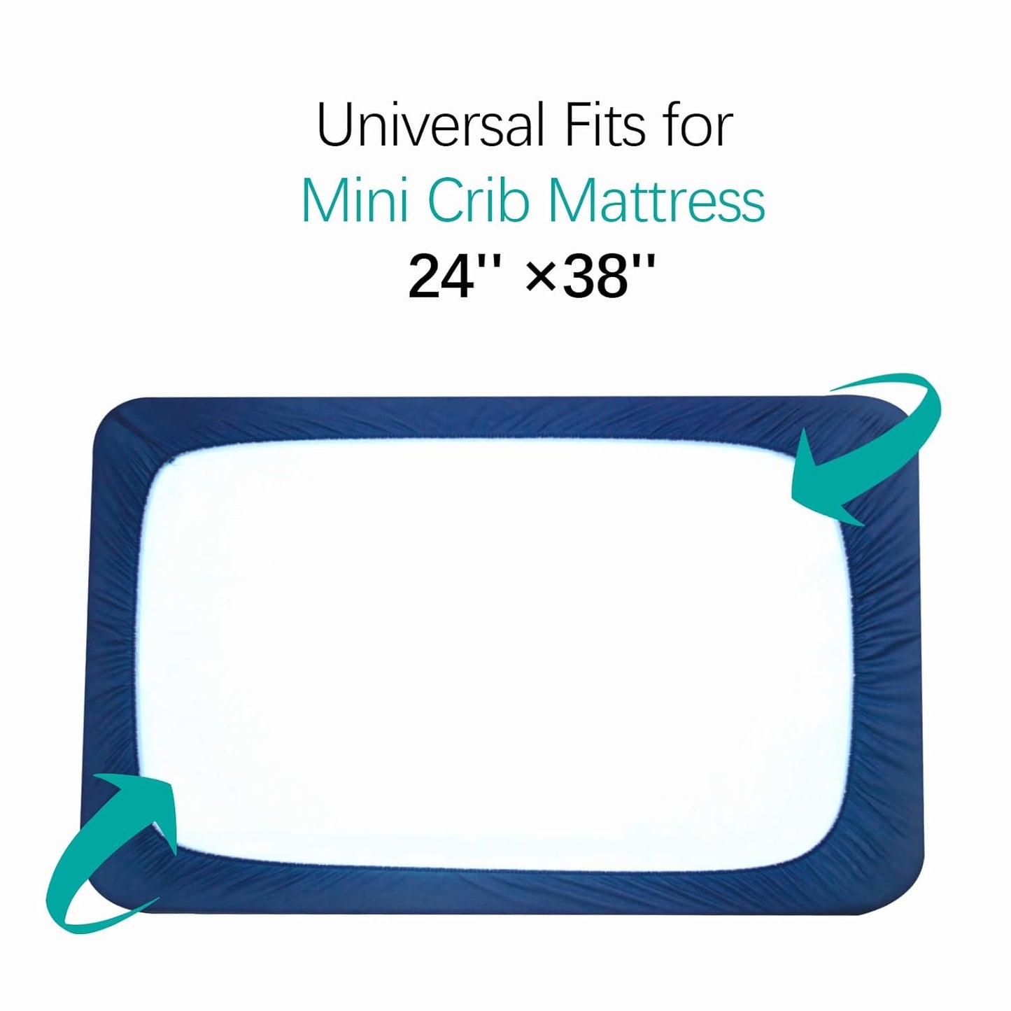 Crib Mattress Protector Sheets Waterproof 2 Pack, Quilted Crib Mattress Pad Cover Fitted Fits for Toddler Bed Mattress, White, 52” x 28”