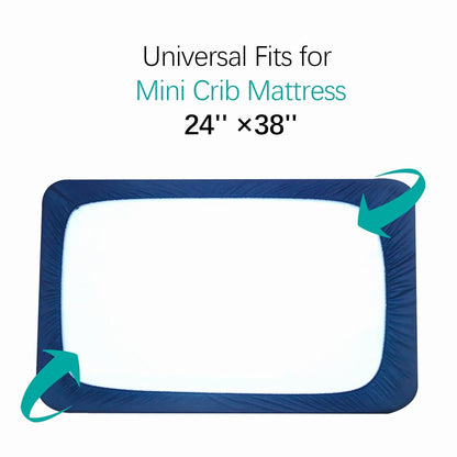 Crib Mattress Protector Sheets Waterproof 2 Pack, Quilted Crib Mattress Pad Cover Fitted Fits for Toddler Bed Mattress, White, 52” x 28”