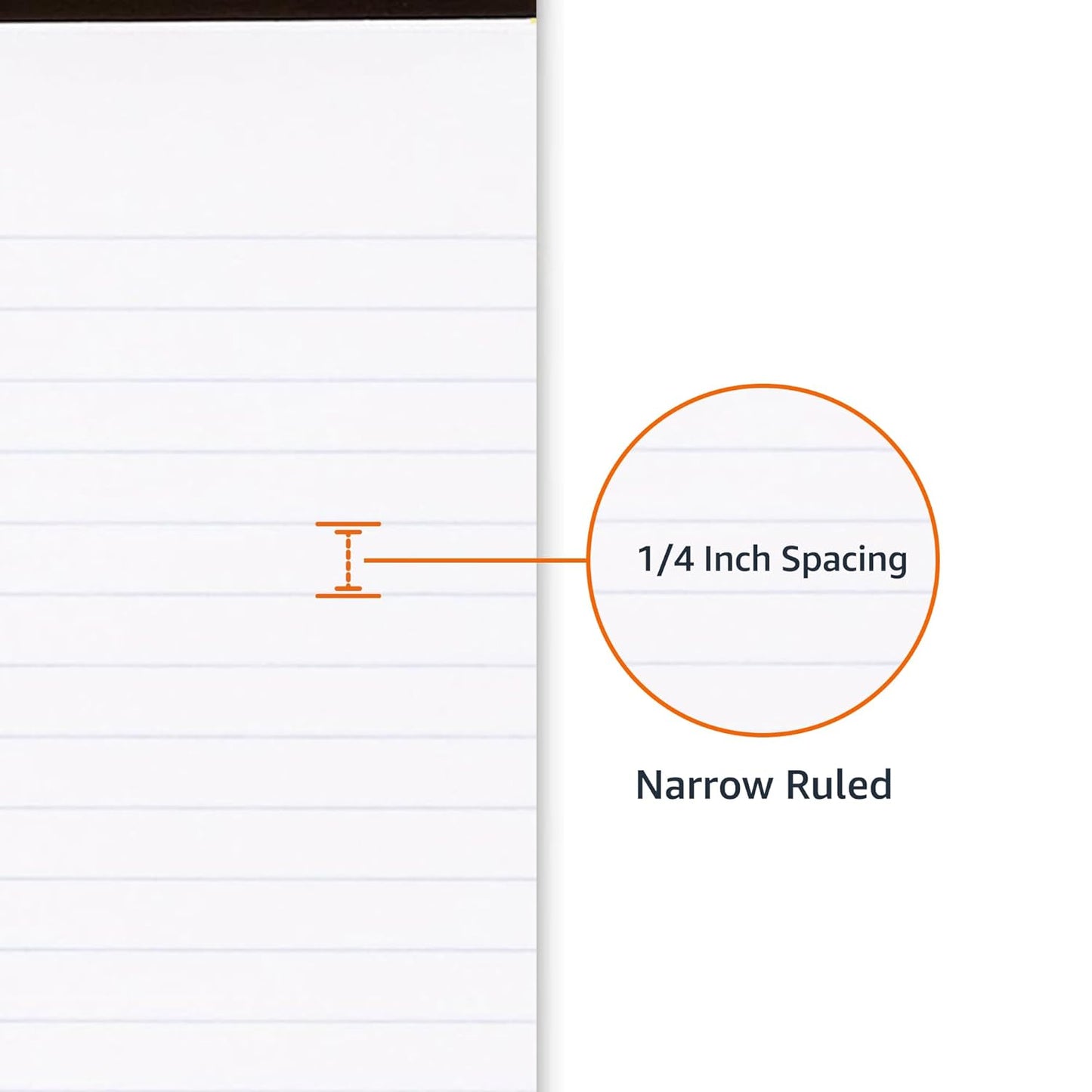 Amazon Basics Narrow Ruled Lined Writing Note Pads for Notes, Office Supplies, 5" x 8", White, 12-Pack of 50 Pages, Perforated