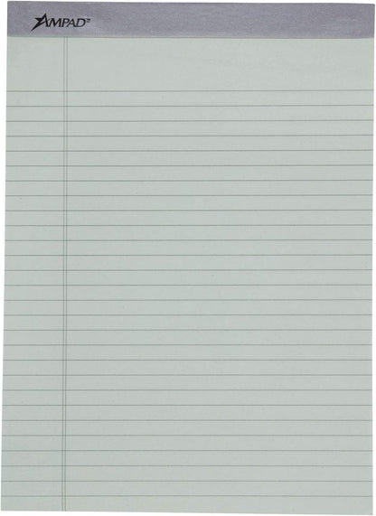 Ampad Evidence Pastel Perforated Pad, Size 8-1/2 x 11-3/4, Assorted ( Blue, Gray, Orchid), Legal Ruling, 50 Sheets per Pad, 6 Pack (20-602R)