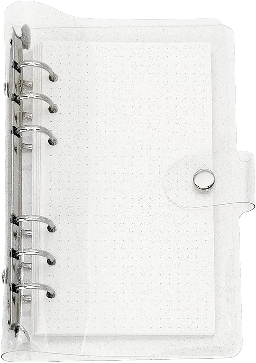 A6 A5 6-Holes Colorful PVC Cover Round Ring View Binder with Snap Button Closure File Folder for Loose Leaf Sheet Protectors Notebook Refill (Pink Daisy, A5 Mini Set) - Colors A