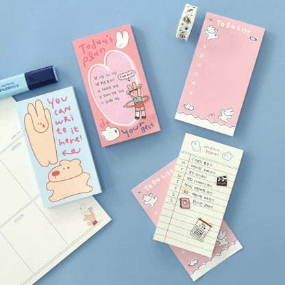 Monolike Memopad Memories design B SET - 4 Packs, 4 Different Designs, 100 Sheets Per Pad, Total 400 Sheets, Note pads, Writing pads, 3.15 x 4.17 Inches