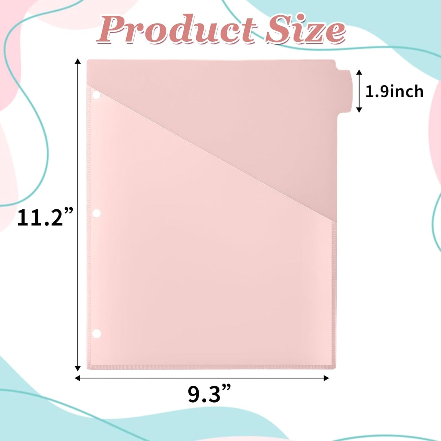 Epakh 12 Pcs Binder Dividers for 3 Rings Binders Index Dividers with Two Clear Pockets Plastics Sheets Protectors with Tab Labels for School Office Organization (Morandi)