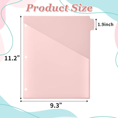 Epakh 12 Pcs Binder Dividers for 3 Rings Binders Index Dividers with Two Clear Pockets Plastics Sheets Protectors with Tab Labels for School Office Organization (Morandi)
