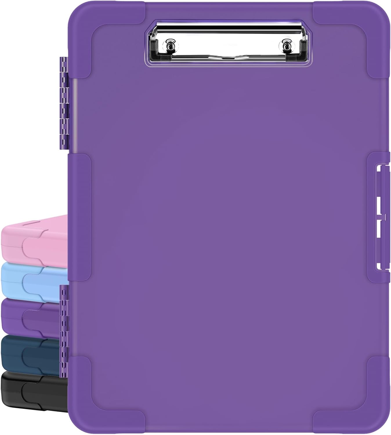 Sooez Toughest Clipboard with Storage, Internal Pen Pouch Included, Letter/ A4 Size, Shockproof Heavy Duty Plastic Clip Boards 8.5x11”, High Capacity Clipboards Box Case for Contractor Trucker Driver