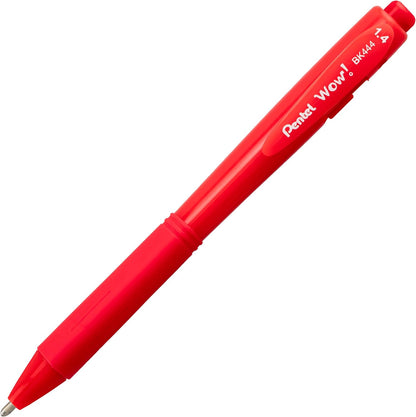 Pentel Wow! Retractable Ballpoint Pen, (1.4mm), Bold Line, Black Ink, Pack of 8 (BK444BP8A)