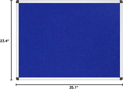VIZ-PRO Large Fabric Bulletin Board/Foldable Notice Board Felt Gray, 60 X 48 Inches, Silver Aluminium Frame