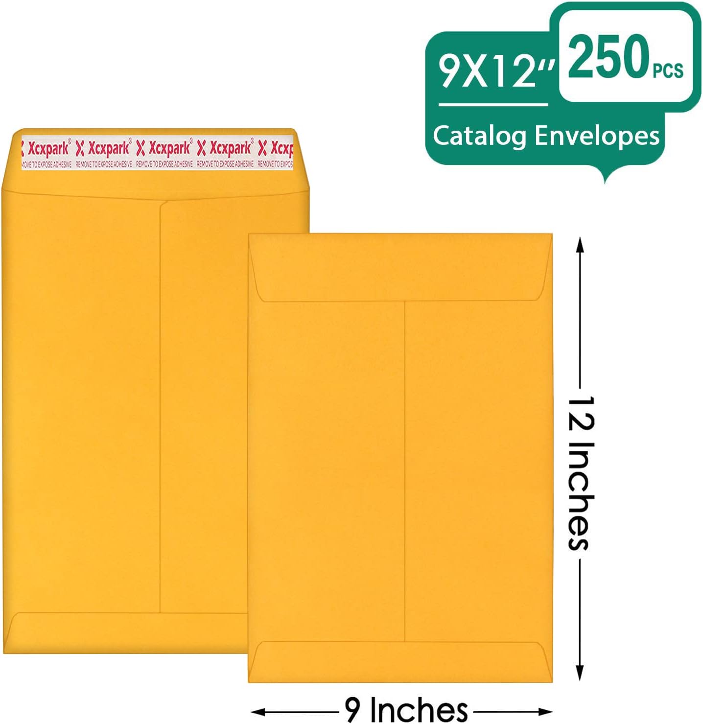 Xxcxpark 250 PCS 6x9 inches Security Catalog Envelopes Printable Self Seal Envelopes, Anti Tear brown Kraft Envelopes for Invitation Cards, Pictures, Photos, Documents